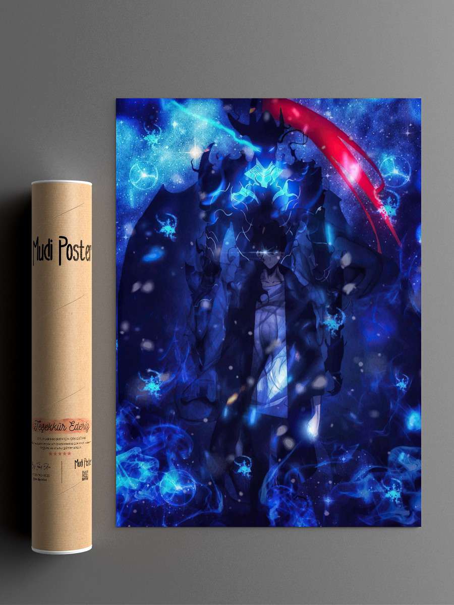 Solo Leveling Anime Poster Çerçevesiz Yüksek Kalite Anime Duvar Poster