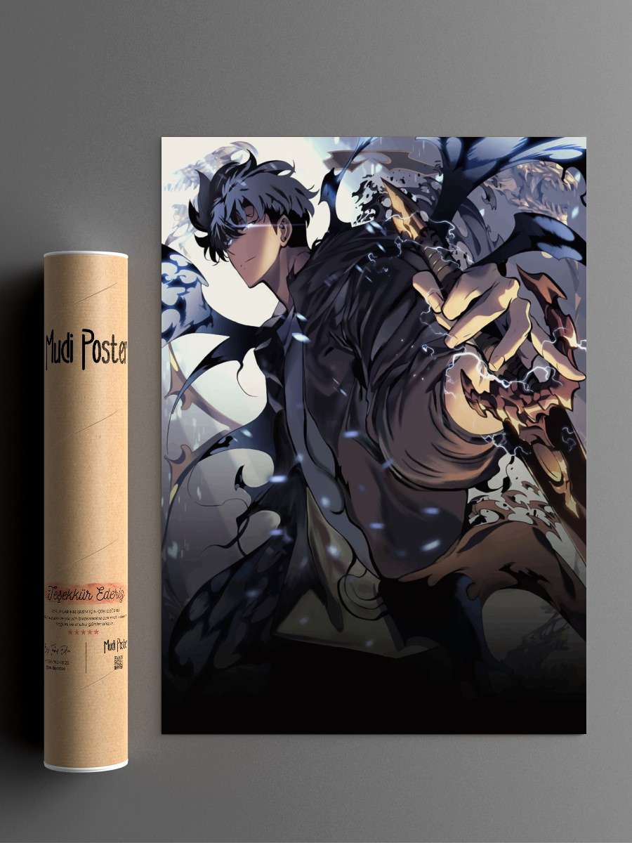 Solo Leveling Anime Poster Çerçevesiz Yüksek Kalite Anime Duvar Poster