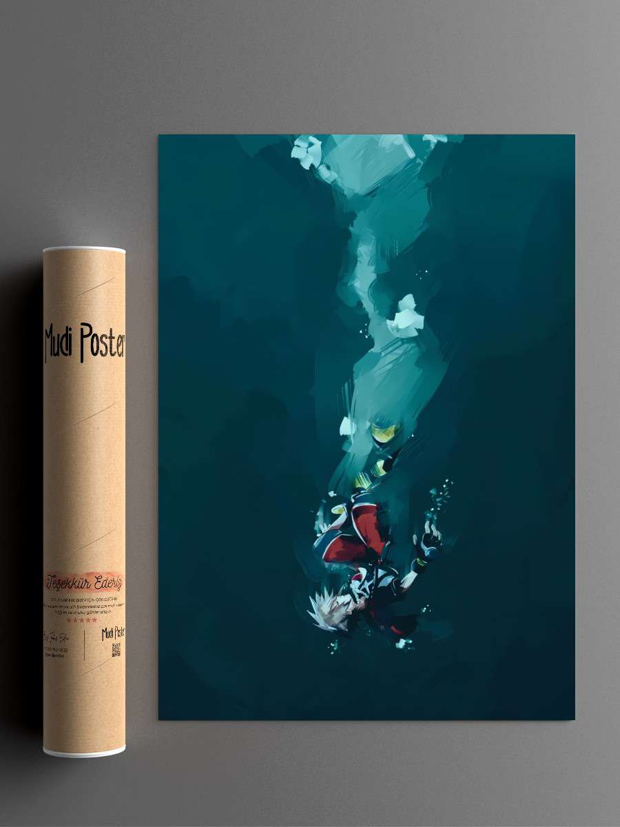 Sora Kingdom Hearts Anime Anime Poster Çerçevesiz Yüksek Kalite Anime Duvar Poster