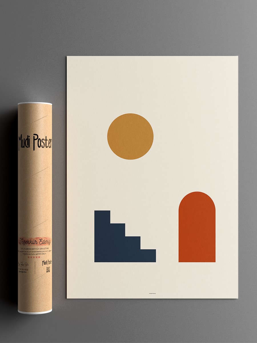 Soyut Abstract Poster Geometrik Duvar Tablosu Çerçevesiz Poster Salon, Mutfak Ve Ofis Duvar Dekoru