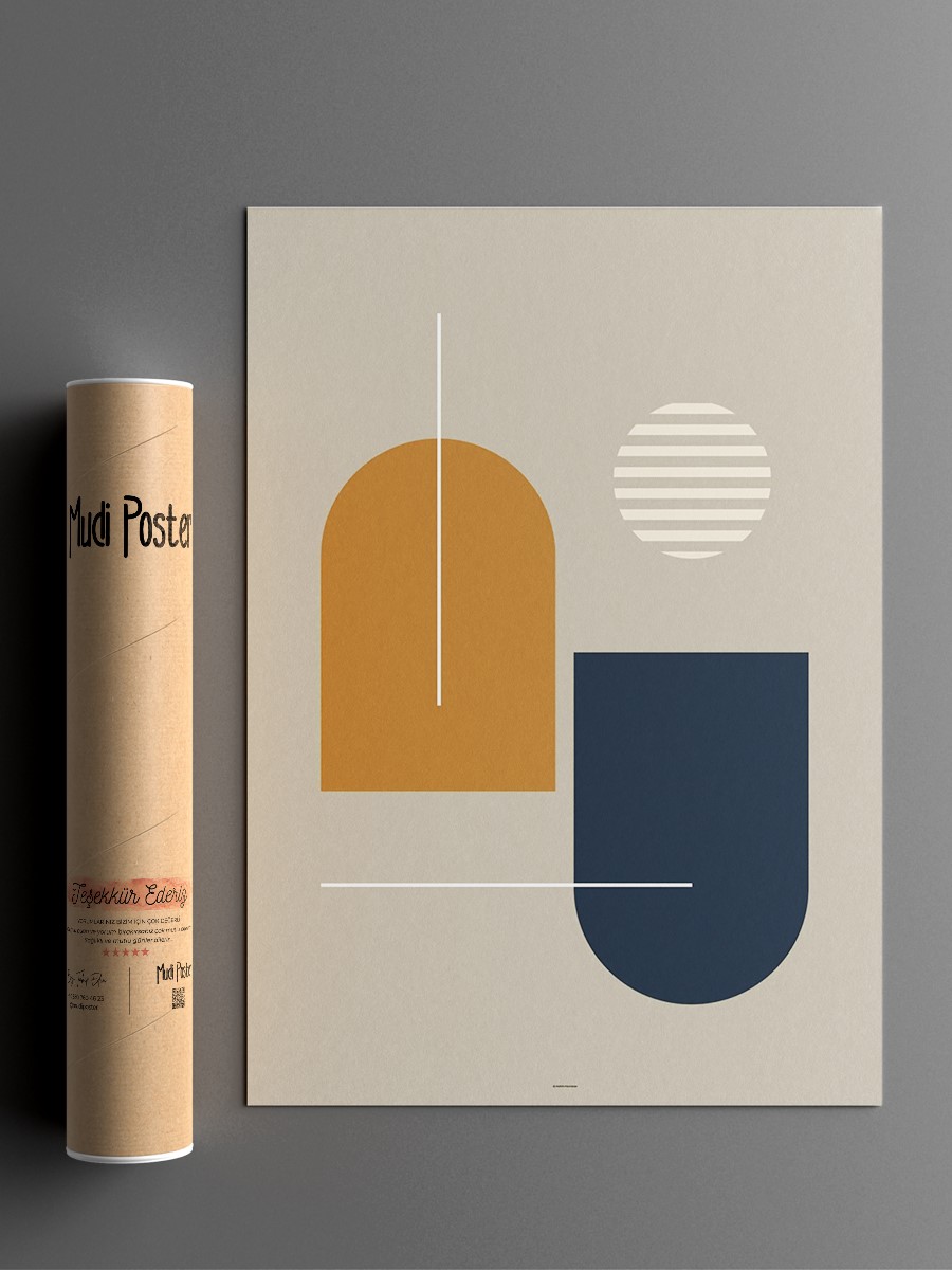 Soyut Abstract Poster Geometrik Duvar Tablosu Çerçevesiz Poster Salon, Mutfak Ve Ofis Duvar Dekoru