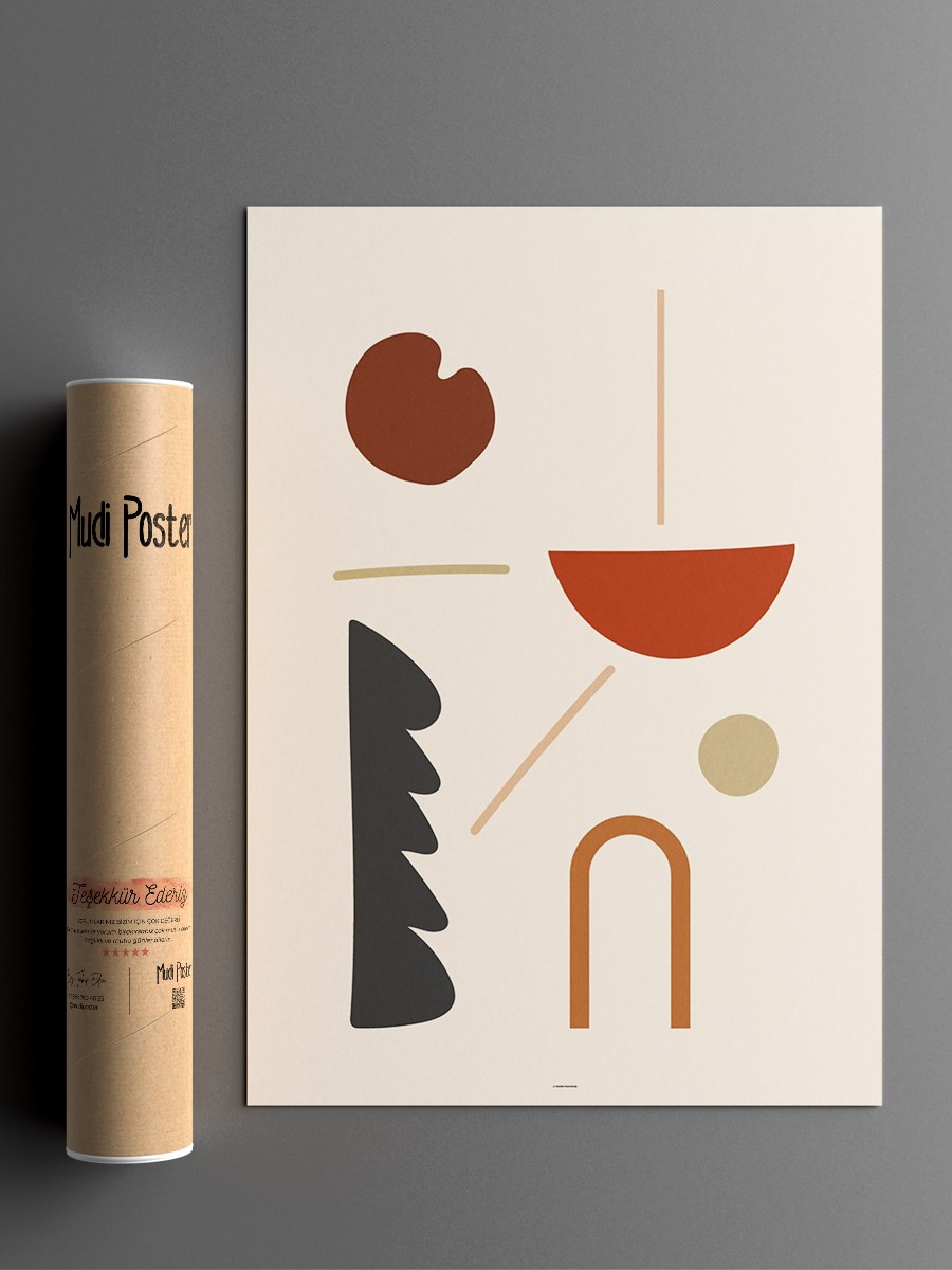 Soyut Abstract Poster Geometrik Duvar Tablosu Çerçevesiz Poster Salon, Mutfak Ve Ofis Duvar Dekoru