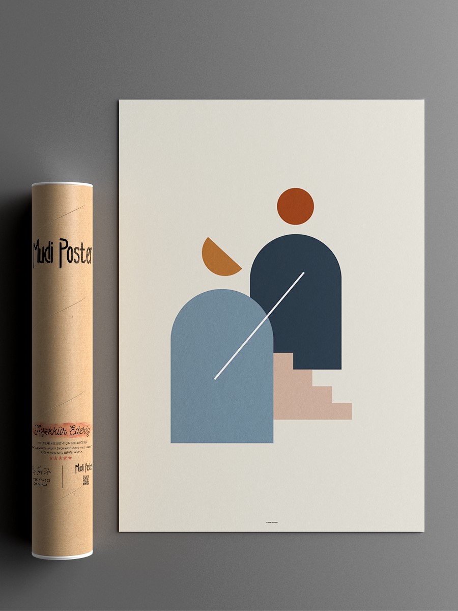 Soyut Abstract Poster Geometrik Duvar Tablosu Çerçevesiz Poster Salon, Mutfak Ve Ofis Duvar Dekoru