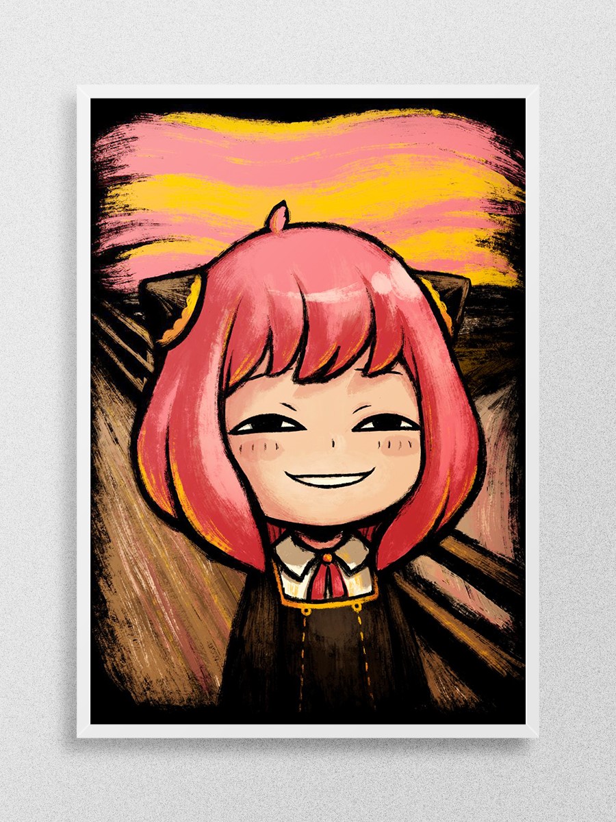 Spy x Family Anya meme Anime Poster Çerçevesiz Yüksek Kalite Anime Duvar Poster
