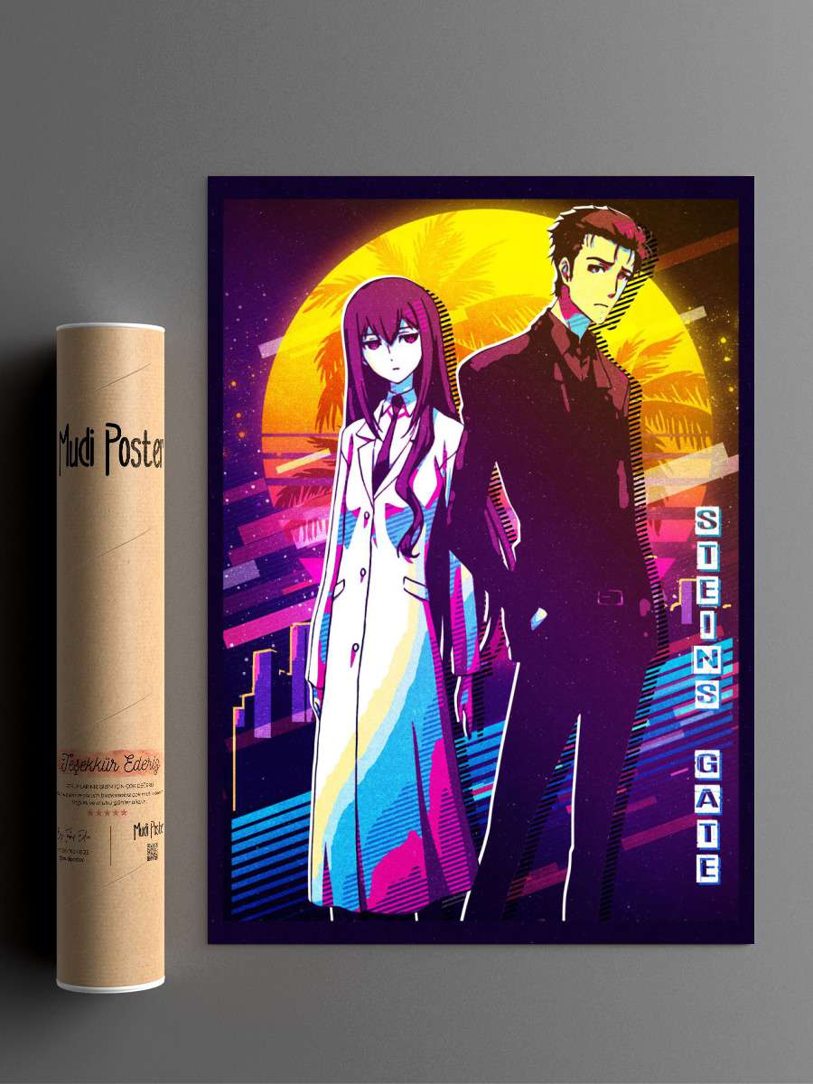 Stein Gate retro Anime Poster Çerçevesiz Yüksek Kalite Anime Duvar Poster