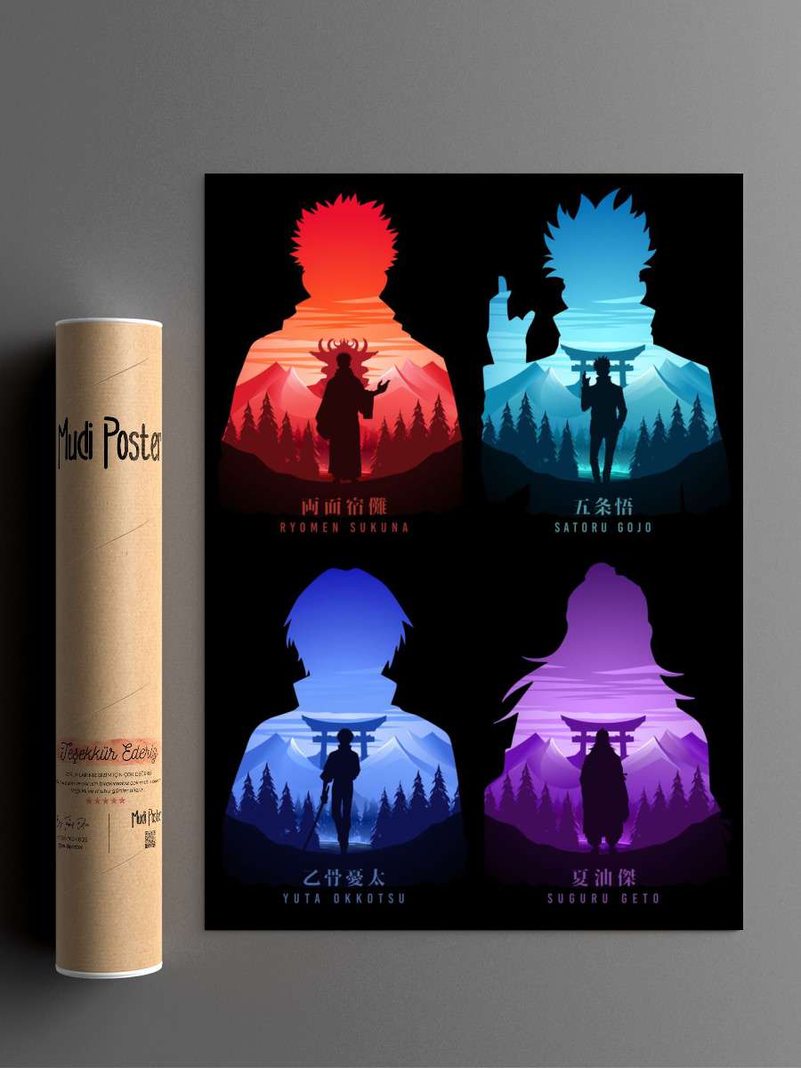 Strongest Sorcerer Jujutsu Anime Poster Çerçevesiz Yüksek Kalite Anime Duvar Poster