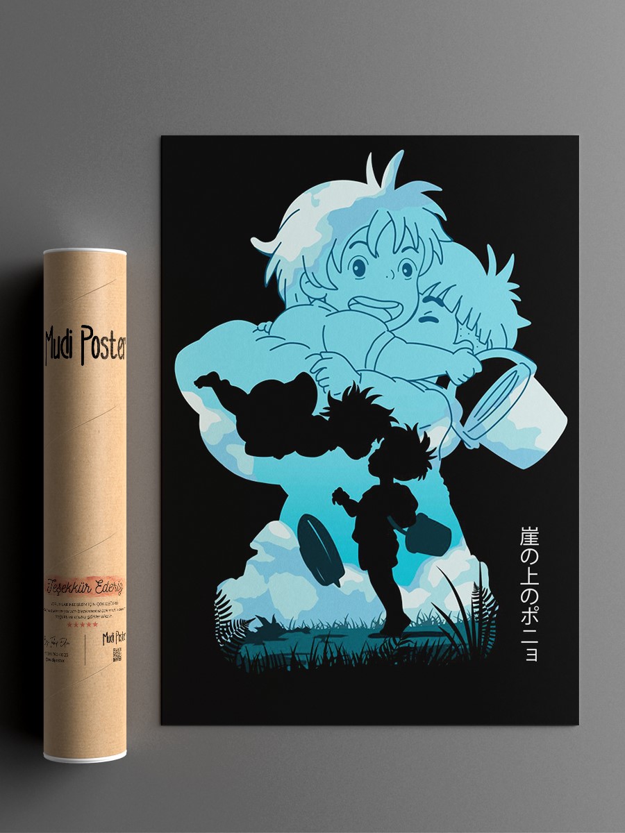 Studio Ghibli Ponyo Poster Anime Poster Çerçevesiz Yüksek Kalite Anime Duvar Poster