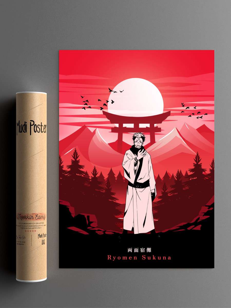 Sukuna Jujustu kaisen Anime Poster Çerçevesiz Yüksek Kalite Anime Duvar Poster