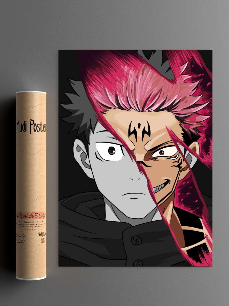 Sukuna Jujutsu Kaisen Anime Poster Çerçevesiz Yüksek Kalite Anime Duvar Poster