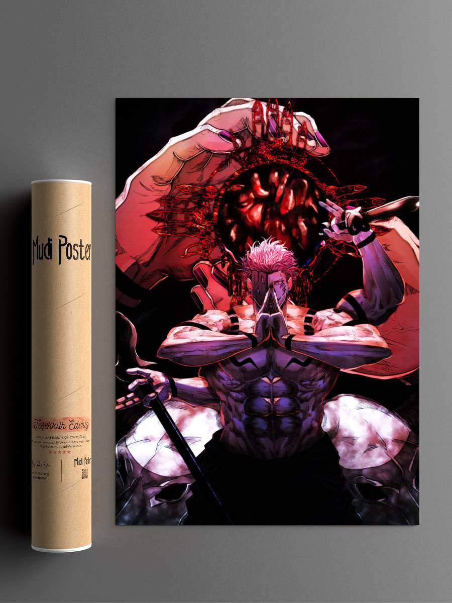 Sukuna Jujutsu Kaisen Anime Poster Çerçevesiz Yüksek Kalite Anime Duvar Poster