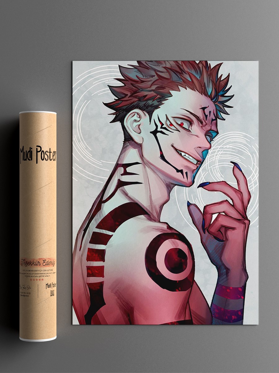 Sukuna Jujutsu Kaisen Anime Poster Çerçevesiz Yüksek Kalite Anime Duvar Poster