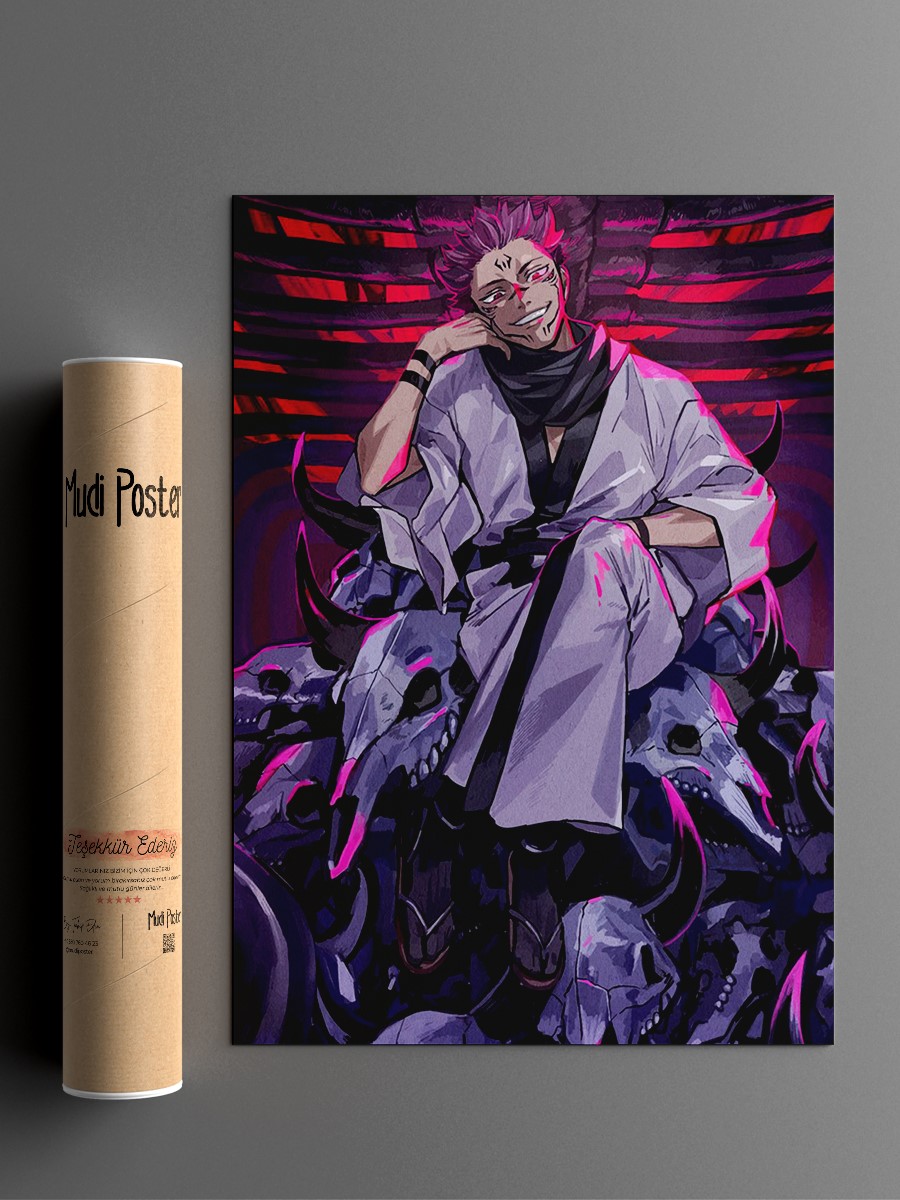 Sukuna Jujutsu Kaisen Anime Poster Çerçevesiz Yüksek Kalite Anime Duvar Poster