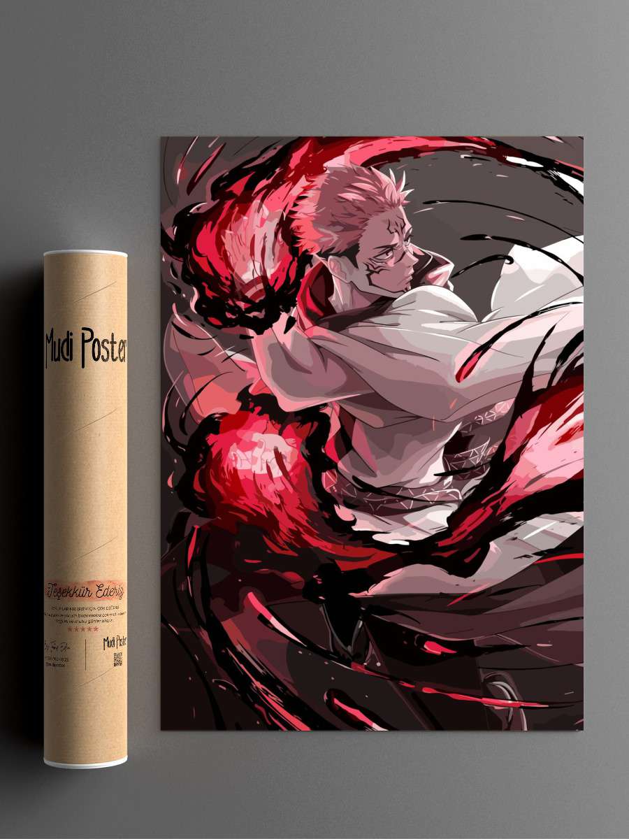 Sukuna Ryomen Anime Poster Çerçevesiz Yüksek Kalite Anime Duvar Poster