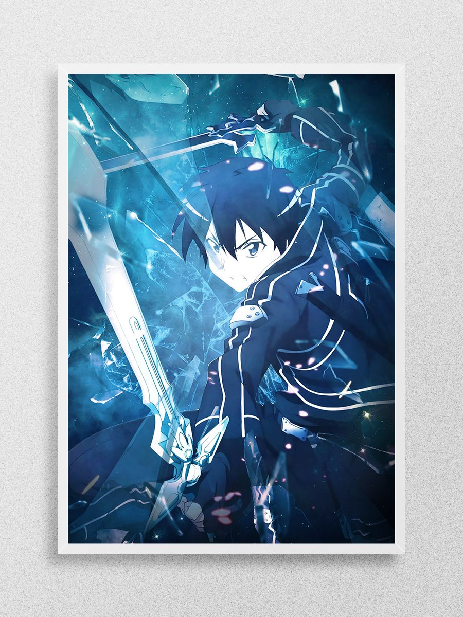 Sword Art Online Kirito Anime Poster Çerçevesiz Yüksek Kalite Anime Duvar Poster