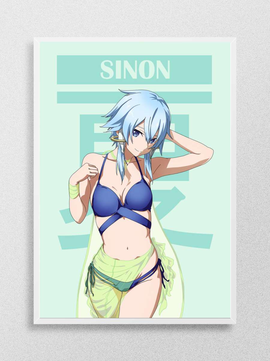 Sword Art Online Sinon Anime Poster Çerçevesiz Yüksek Kalite Anime Duvar Poster