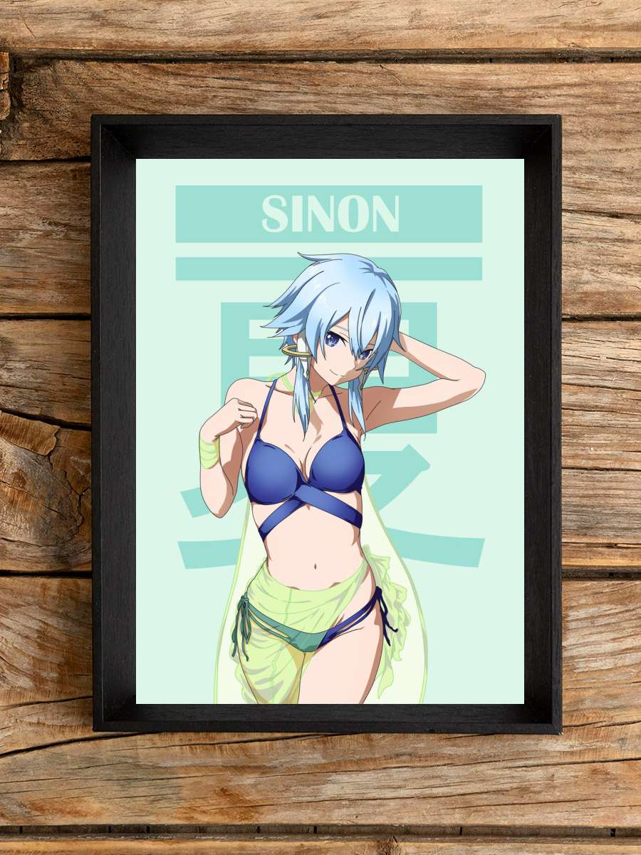 Sword Art Online Sinon Anime Poster Çerçevesiz Yüksek Kalite Anime Duvar Poster