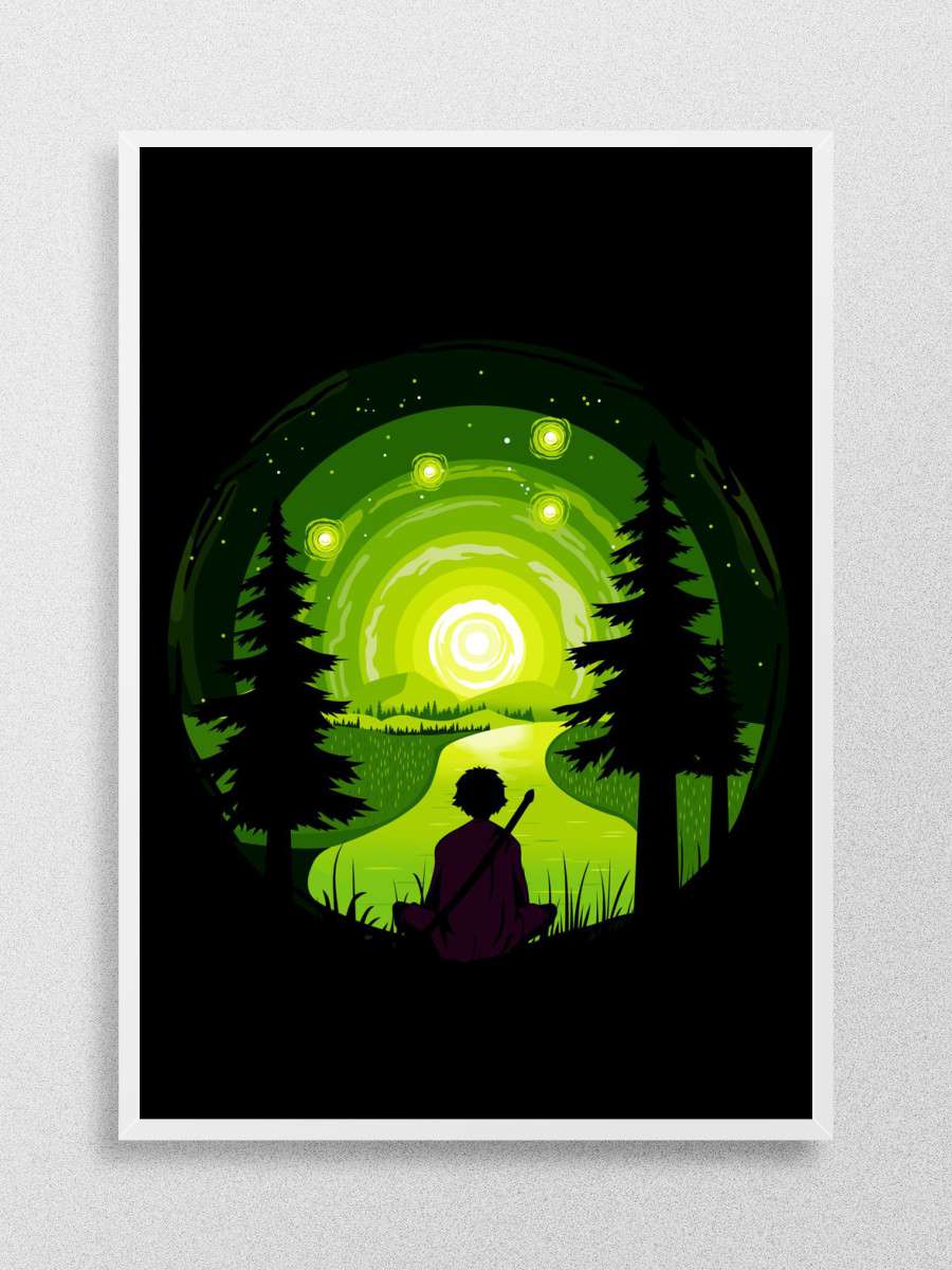 swordsman in the forest Anime Poster Çerçevesiz Yüksek Kalite Anime Duvar Poster