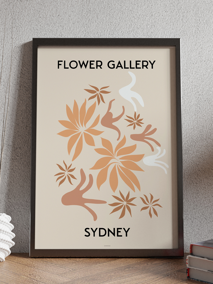 Sydney Soyut Çiçek Modern Poster Çerçevesiz Duvar Tablosu Sanatsal Poster