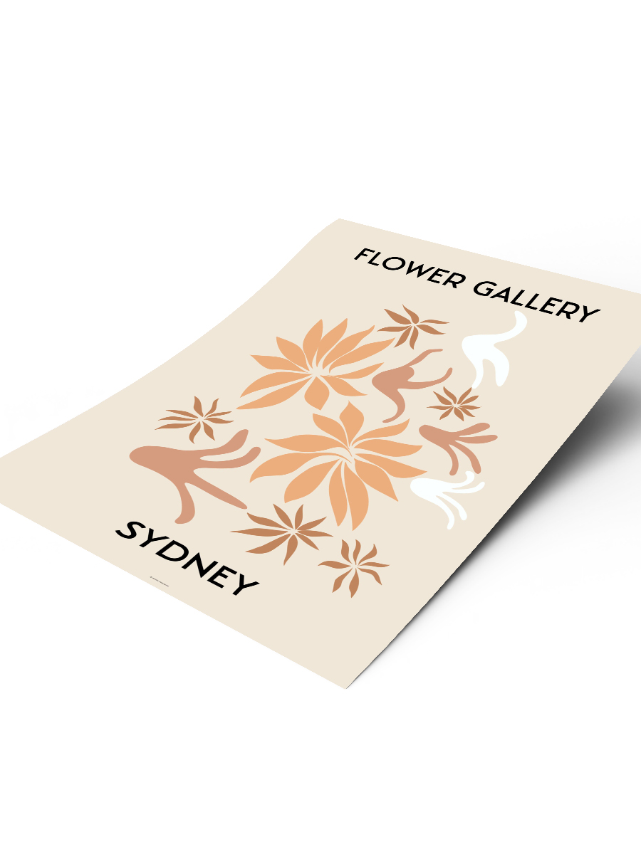 Sydney Soyut Çiçek Modern Poster Çerçevesiz Duvar Tablosu Sanatsal Poster