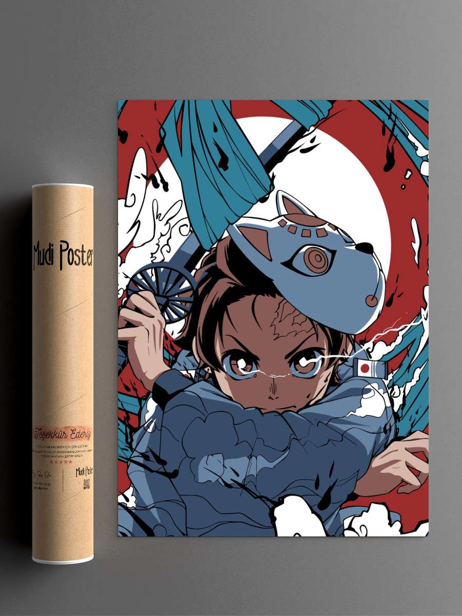Tanjiro Demon Slayer Anime Anime Poster Çerçevesiz Yüksek Kalite Anime Duvar Poster