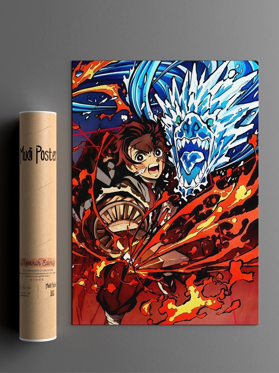 Tanjiro Demon Slayer Anime Anime Poster Çerçevesiz Yüksek Kalite Anime Duvar Poster