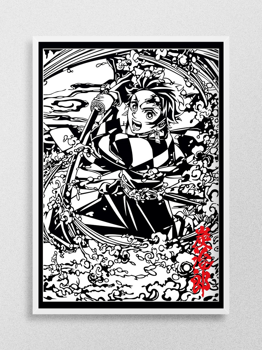 Tanjiro Demon Slayer Anime Poster Çerçevesiz Yüksek Kalite Anime Duvar Poster