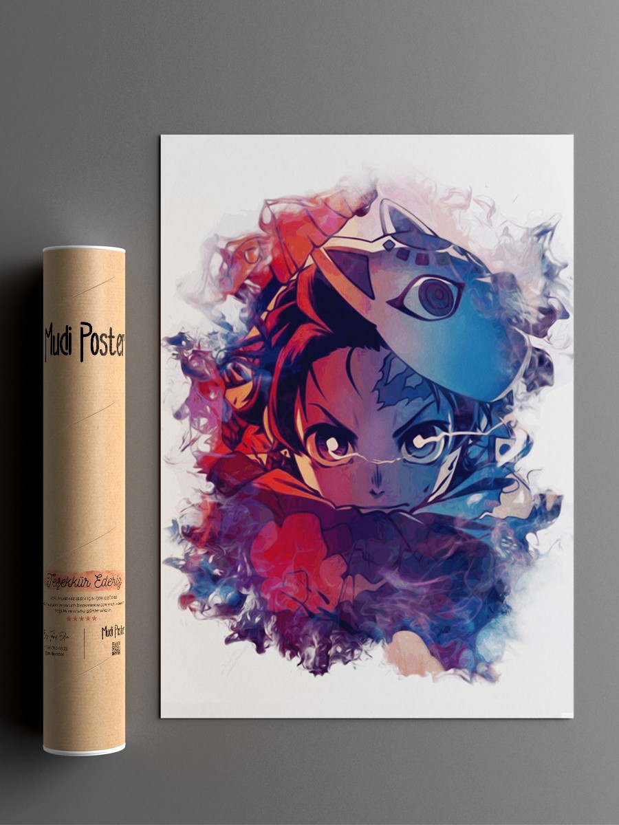 Tanjiro Demon Slayer Anime Poster Çerçevesiz Yüksek Kalite Anime Duvar Poster