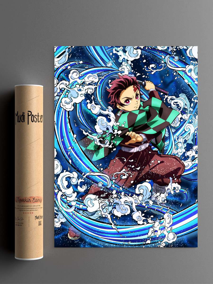 Tanjiro Demon Slayer Anime Poster Çerçevesiz Yüksek Kalite Anime Duvar Poster
