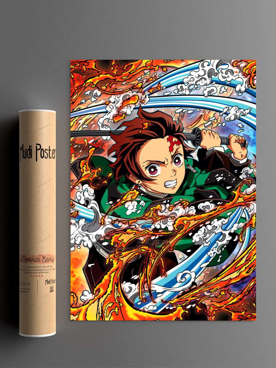 Tanjiro Demon Slayer Anime Poster Çerçevesiz Yüksek Kalite Anime Duvar Poster