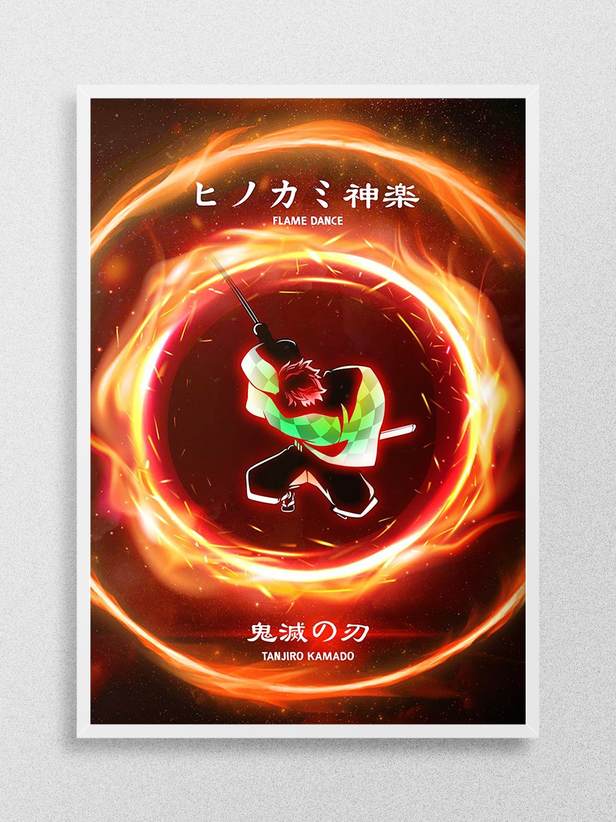 Tanjiro Hinokami Kagura Anime Poster Çerçevesiz Yüksek Kalite Anime Duvar Poster