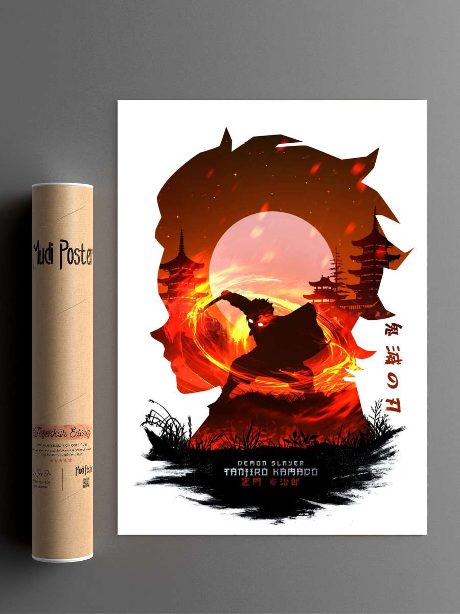Tanjiro Kamado Anime Poster Çerçevesiz Yüksek Kalite Anime Duvar Poster