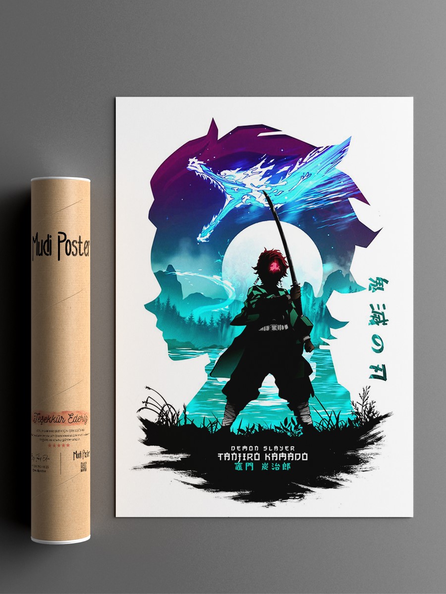 Tanjiro Kamado Anime Poster Çerçevesiz Yüksek Kalite Anime Duvar Poster
