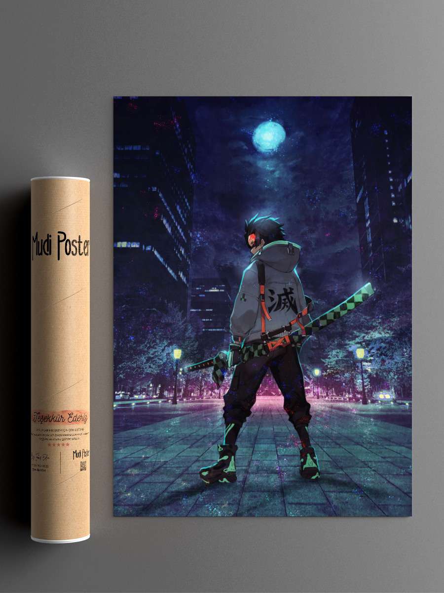 Tanjiro Kamado Anime Poster Çerçevesiz Yüksek Kalite Anime Duvar Poster
