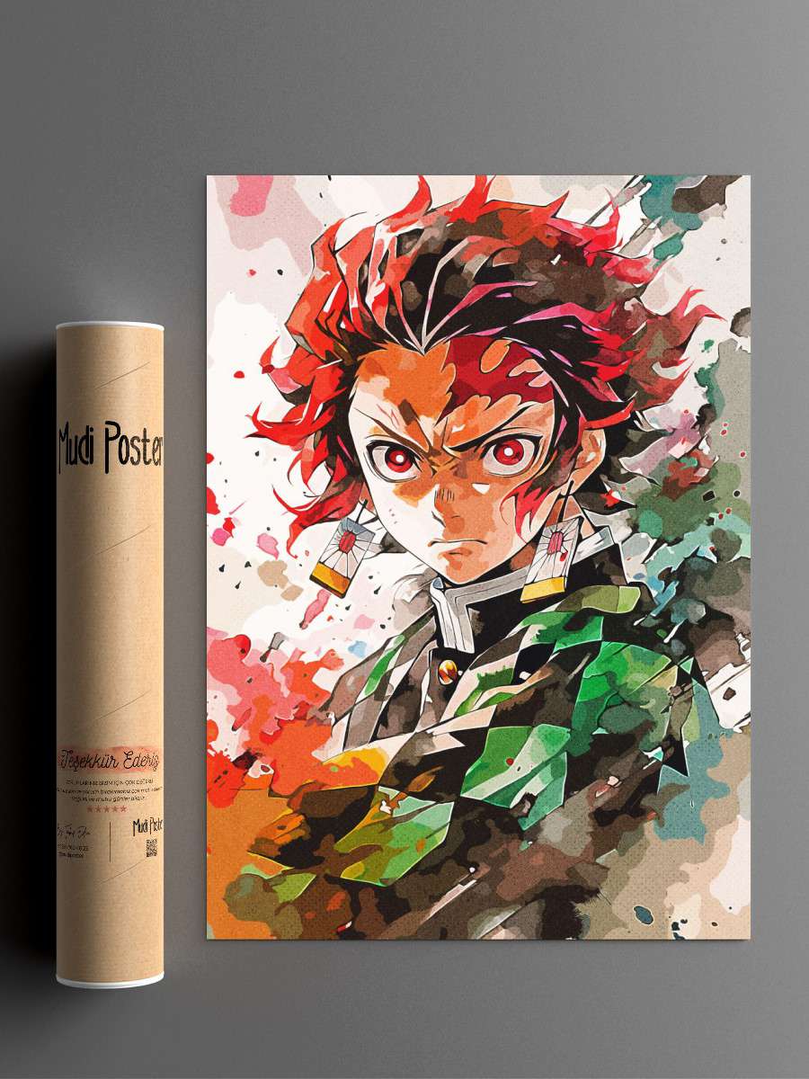 Tanjiro Kamado Anime Poster Çerçevesiz Yüksek Kalite Anime Duvar Poster
