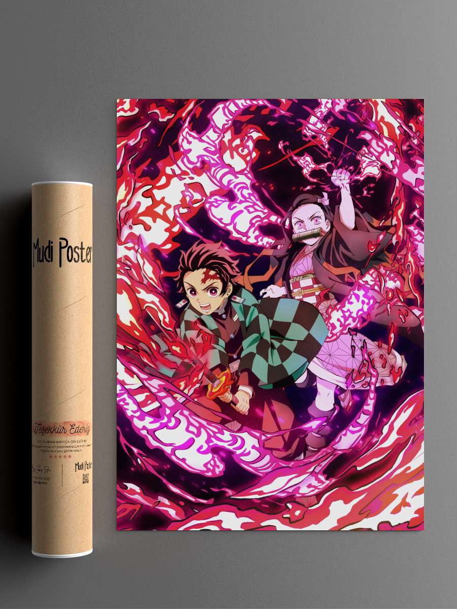 tanjirou Anime Poster Çerçevesiz Yüksek Kalite Anime Duvar Poster