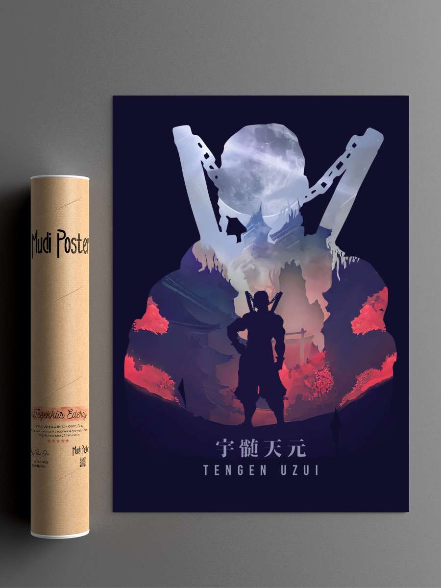 Tengen Uzui Demon Slayer Anime Poster Çerçevesiz Yüksek Kalite Anime Duvar Poster
