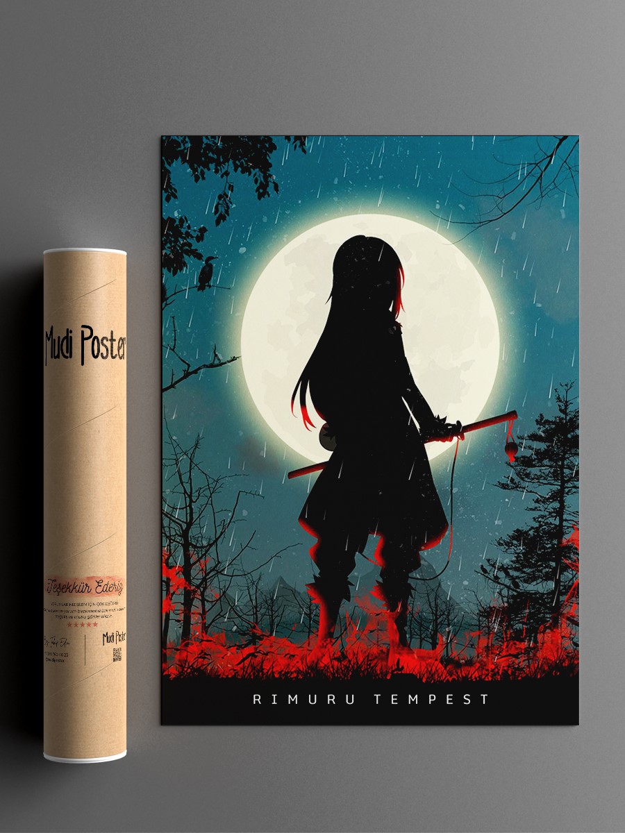 Tensura Rimuru Tempest Anime Poster Çerçevesiz Yüksek Kalite Anime Duvar Poster