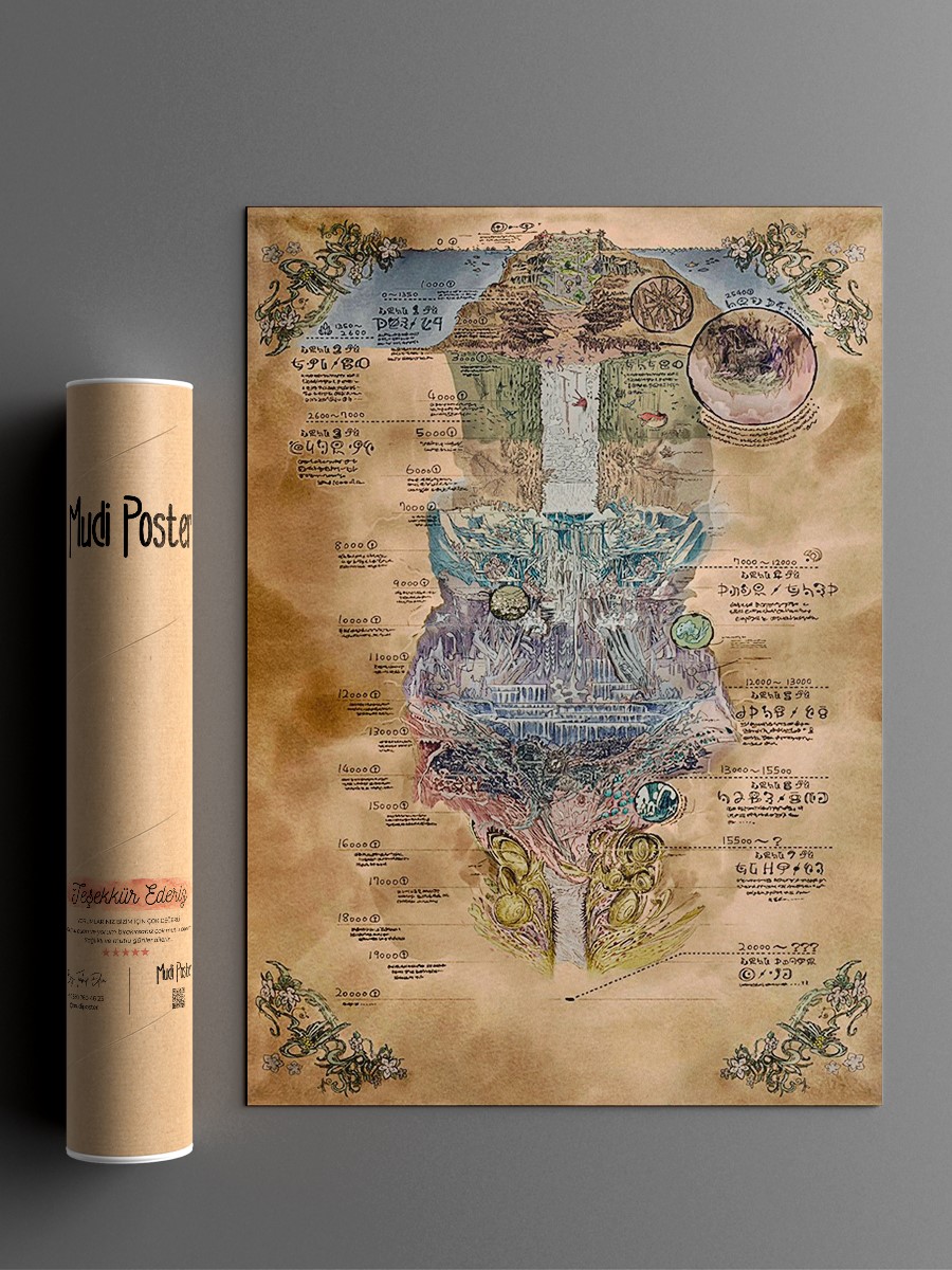 The Abyss Map Anime Poster Çerçevesiz Yüksek Kalite Anime Duvar Poster