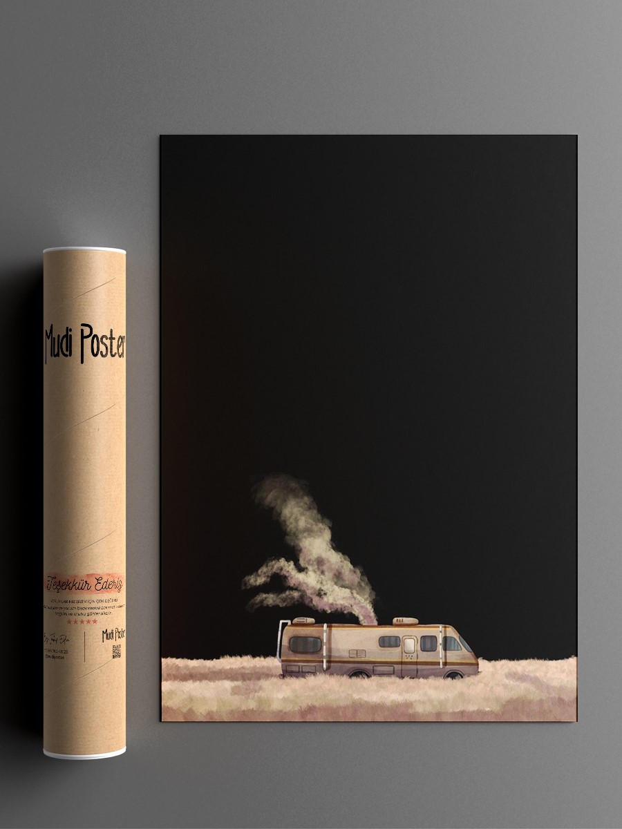 The Breaking Bad RV Black Poster, Çerçevesiz Tv Film Poster