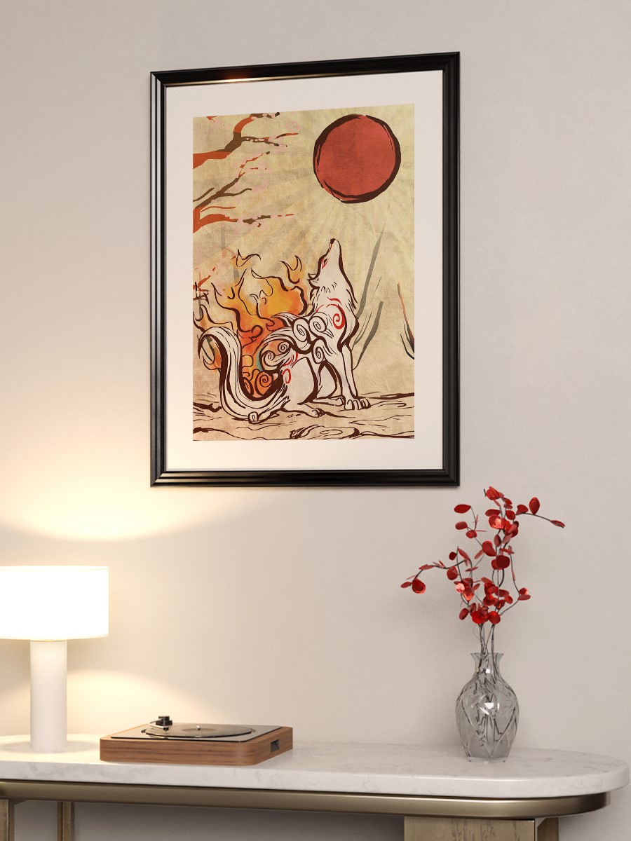 The fire wolf Anime Poster Çerçevesiz Yüksek Kalite Anime Duvar Poster
