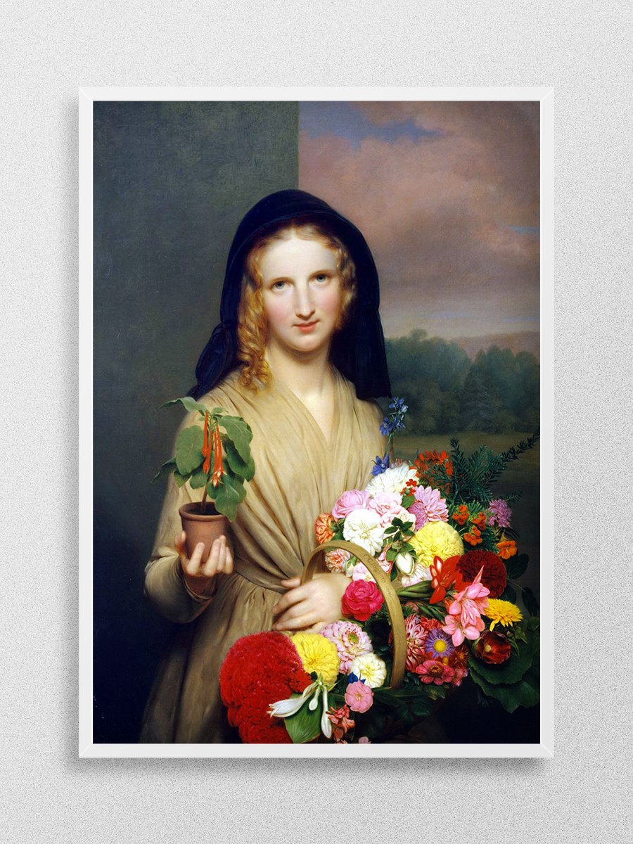 The Flower Girl Tablo Sanatsal Ünlü Ressam Poster Çerçevesiz Yüksek Kalite Poster