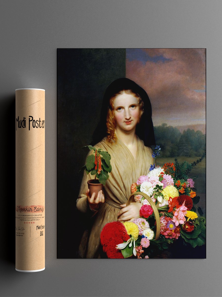 The Flower Girl Tablo Sanatsal Ünlü Ressam Poster Çerçevesiz Yüksek Kalite Poster