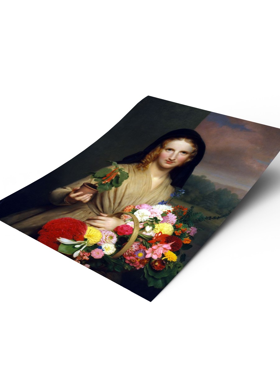 The Flower Girl Tablo Sanatsal Ünlü Ressam Poster Çerçevesiz Yüksek Kalite Poster