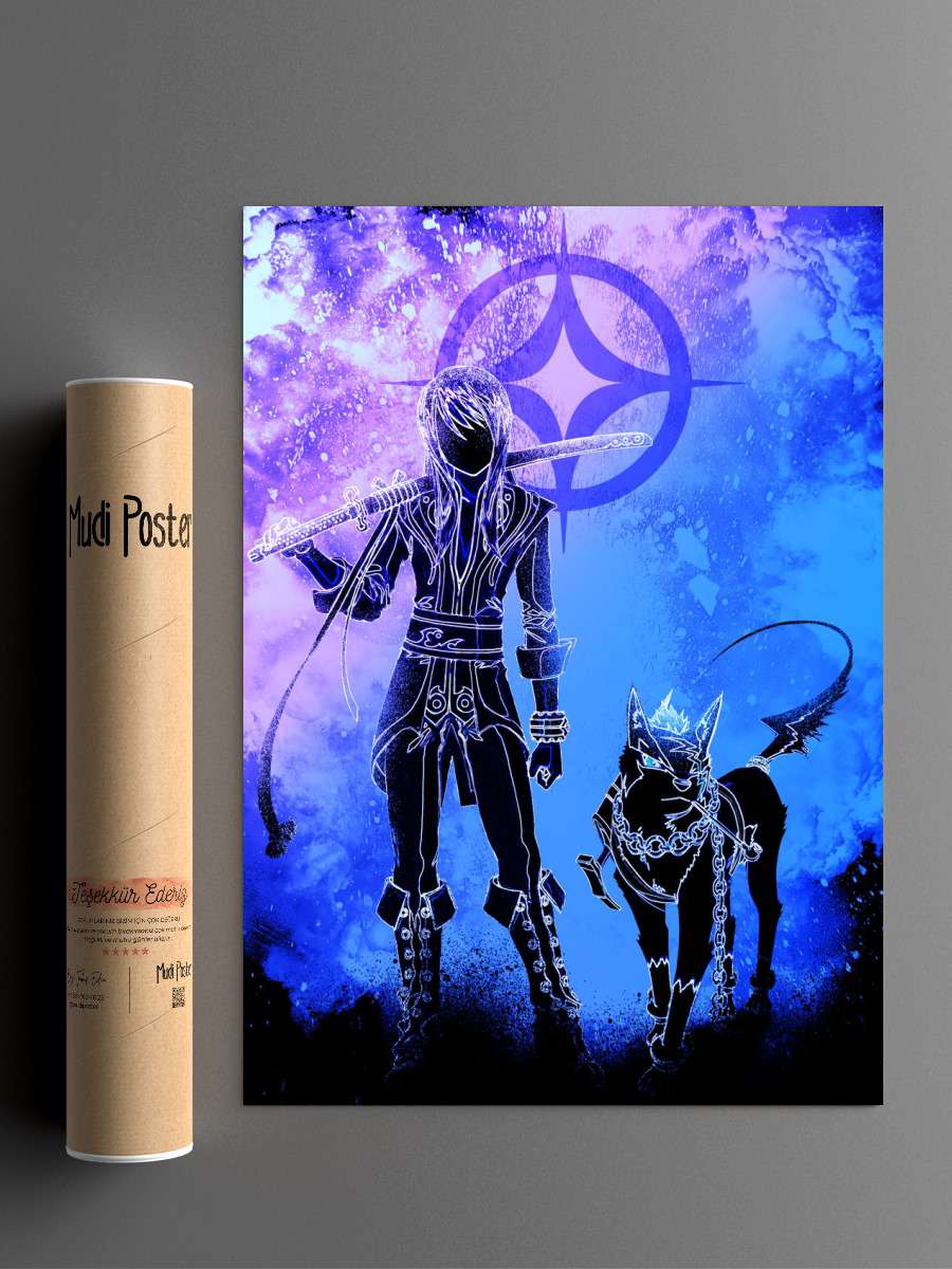 The hero and his dog Soul Anime Poster Çerçevesiz Yüksek Kalite Anime Duvar Poster