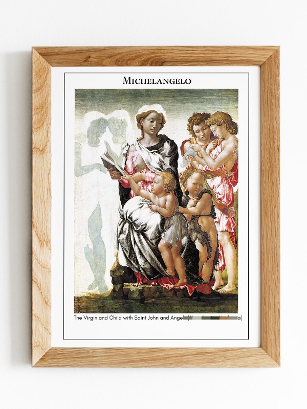 Michelangelo The Virgin and Child with Saint John and Angels (Manchester Madonna) Poster