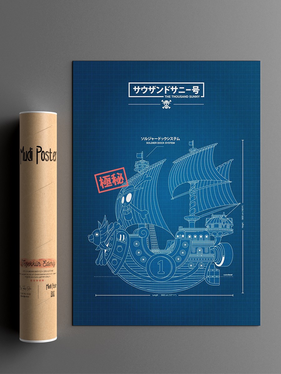 thousand sunny portrait Anime Poster Çerçevesiz Yüksek Kalite Anime Duvar Poster