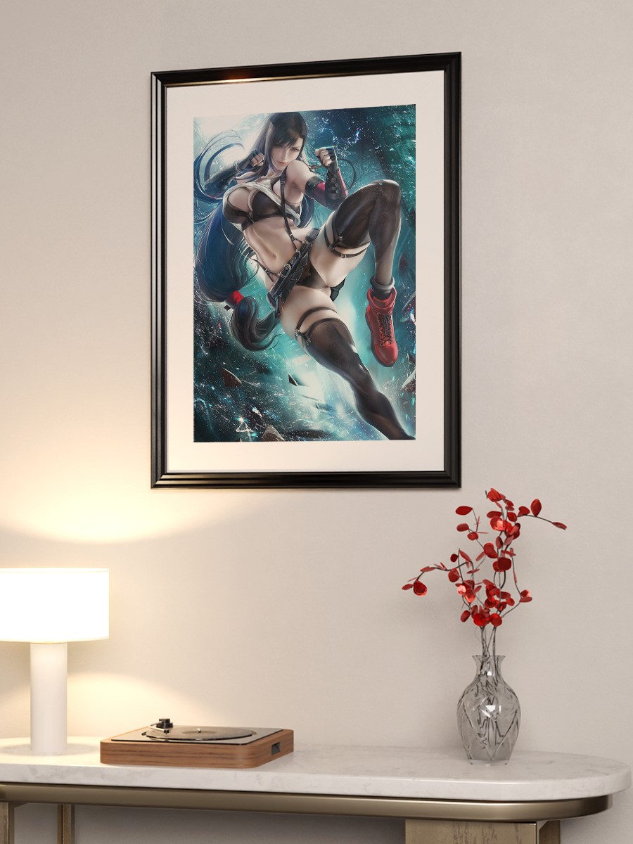 Tifa pinup Anime Poster Çerçevesiz Yüksek Kalite Anime Duvar Poster