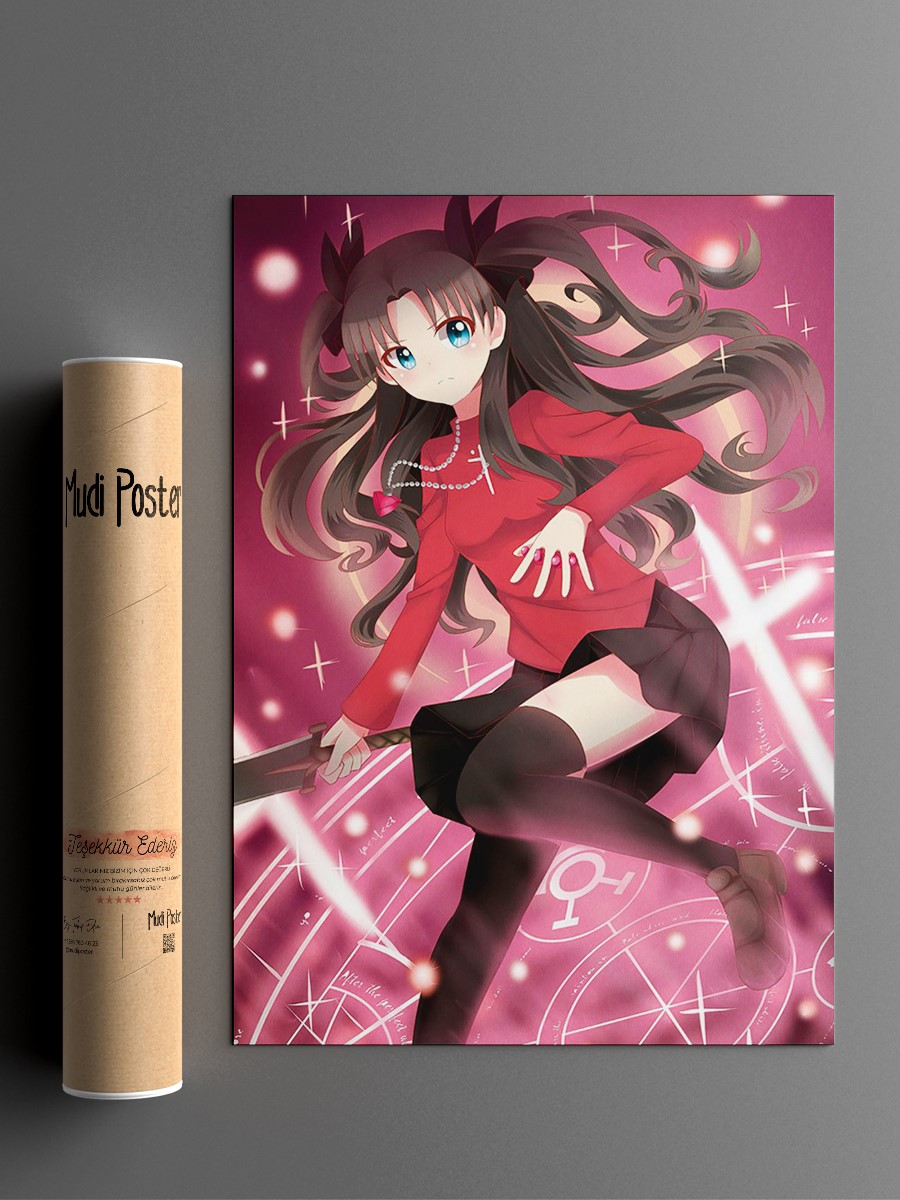 Tohsaka Rin  Anime Poster Çerçevesiz Yüksek Kalite Anime Duvar Poster