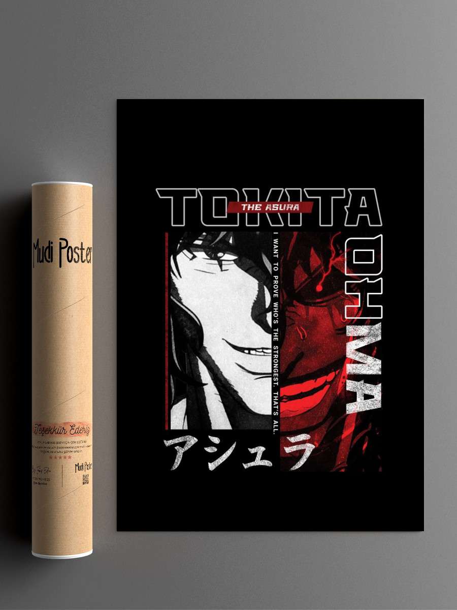 Tokita Ohma Kengan Ashura Anime Poster Çerçevesiz Yüksek Kalite Anime Duvar Poster