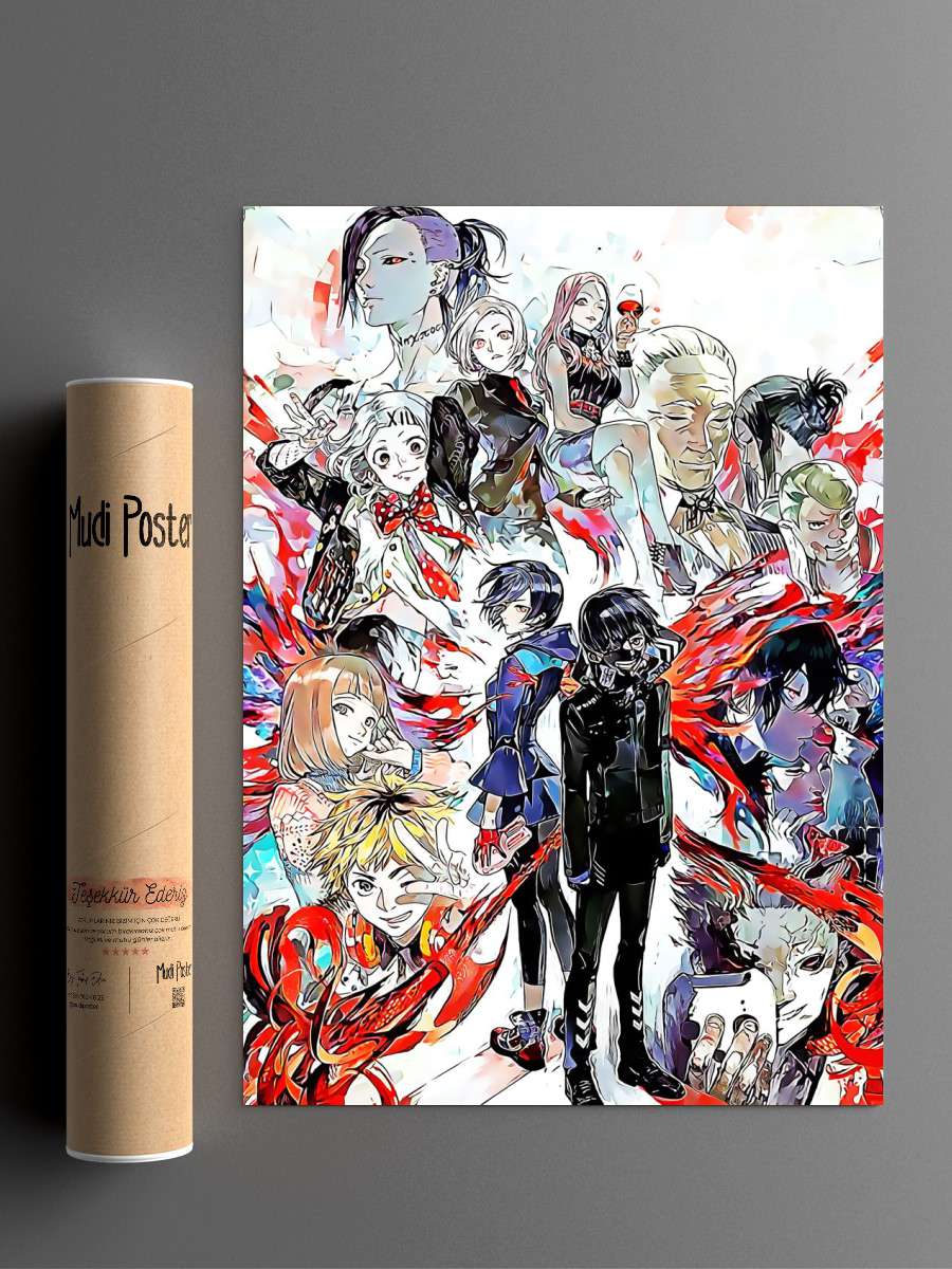 Tokyo Ghoul Anime Poster Çerçevesiz Yüksek Kalite Anime Duvar Poster